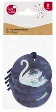 SUSY CARD Etiquette cadeau rond "Swan lake dark blue