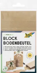 folia Sac en papier à fond plat, 120 x 60 x 210 mm, nature
