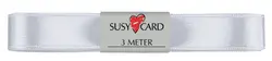 SUSY CARD Ruban cadeau "double satin", 15 mm x 3 m, blanc