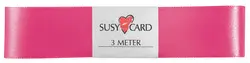 SUSY CARD Ruban cadeau "double satin", 25 mm x 3 m, rose