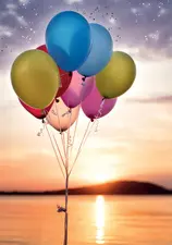 CACTUS Grußkarte "Luftballons Abenddämmerung