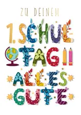 CACTUS Schulanfangs-Grußkarte "Alles Gute