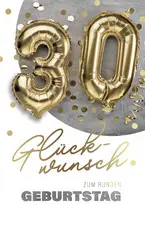 SUSY CARD Geburtstagskarte "Folienballons" - 30. Geburtstag