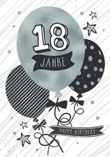 CACTUS Geburtstagskarte "Luftballon" - 18. Geburtstag