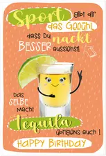 SUSY CARD Geburtstagskarte Wiggle "Schnapsglas