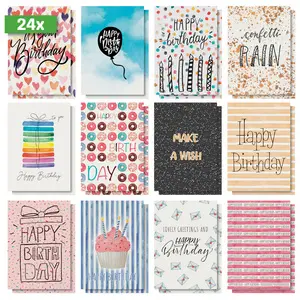sigel Geburtstags-Postkarten-Set "Colourful Birthday Fun