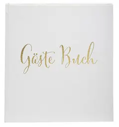 EXACOMPTA Gästebuch, 210 x 190 mm, weiß / gold