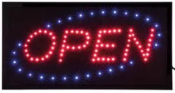 Securit Panneau publicitaire à LED "OPEN", 2 couleurs vives