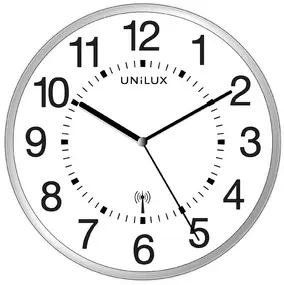 UNiLUX Horloge murale radio-pilotée "MAXI WAVE", argent