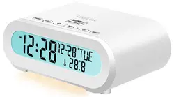 LogiLink Radio-réveil digital avec veilleuse, blanc