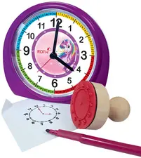 ROTH Réveil pour enfants & tampon, kit "Licorne