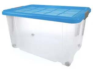 Peggy Perfect Boîte de rangement, couvercle, roulettes, 55 L