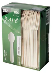 PAPSTAR Cuillère à café en papier "pure", blanc