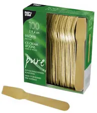 PAPSTAR Cuillère à glace en bois "pure", longueur: 94 mm
