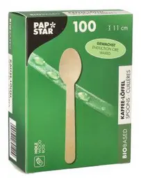 PAPSTAR Cuiller à café en bois "pure", cirée