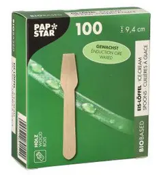 PAPSTAR Cuiller à glace en bois "pure", cirée
