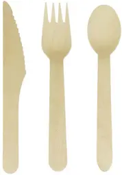 kangaro Couverts jetables, en bois, 200 pièces