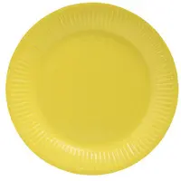 PROnappe Assiette en carton, rond, 230 mm, jaune