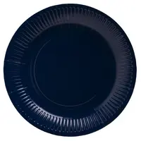 PROnappe Assiette en carton, rond, 230 mm, bleu marine