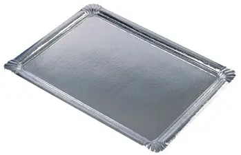 STARPAK Plat de service, rectangle, 455 x 340 mm, argent