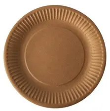 PAPSTAR Assiette en carton "pure", rond, 230 mm, marron