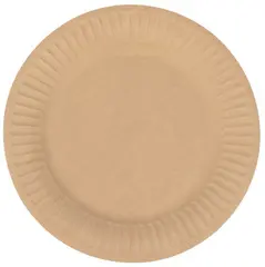kangaro Assiette en carton, rond, diamètre: 230 mm, marron