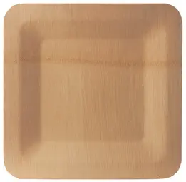 PAPSTAR Assiette en bambou "pure", carré, 230x230 mm, par 10