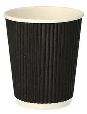 STARPAK Gobelet en carton "Ripple Wall", 0,2 l, noir