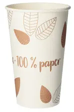 PAPSTAR Gobelet en carton "pure" ZERO, 0,3 l, beige/vert