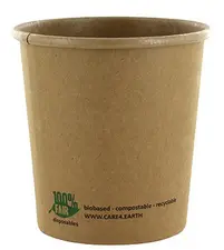 PAPSTAR Gobelet à soupe "pure", rond, 470 ml, brun