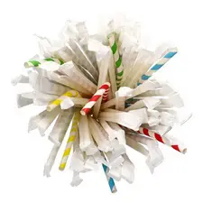 PAPSTAR Paille en papier "Stripes", couleurs assorties