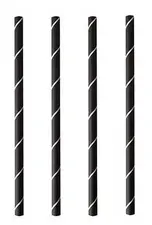 PAPSTAR Paille en papier "pure", 150 mm, noir / blanc