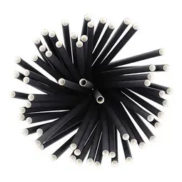 PAPSTAR Paille en papier "pure", 250 mm, noir