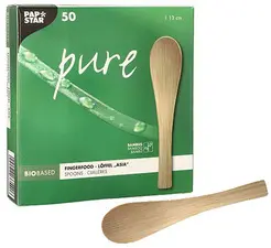 PAPSTAR Cuillère à finger food "pure", 130 mm, naturel