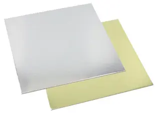 STARPAK Plat à gâteau carré, 280 x 280 mm, or/argent