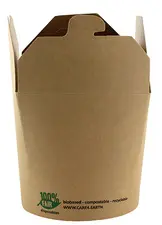 PAPSTAR Boîte à snack "pure", carré, 230 ml, brun