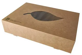 PAPSTAR Boîte de traiteur "pure", 357 x 247 x 80 mm, marron