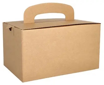 PAPSTAR Boîte repas "pure", avec poignée de transport, brun