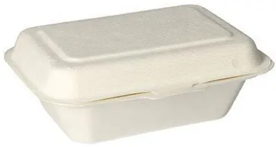 PAPSTAR Boîte à encas en canne à sucre "pure", blanc