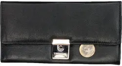 Alassio Portefeuille de serveur, en cuir nappa, noir