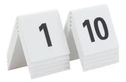 Securit Set de numéros de table 1 - 10 , blanc, acrylique