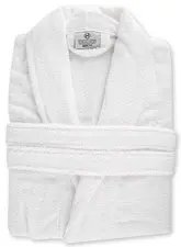 HYGOSTAR Peignoir de bain à col châle, taille XL, blanc