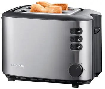SEVERIN Grille-pain pour 2 tranches AT 2514, inox / noir