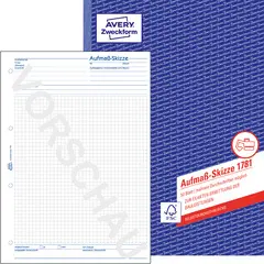 AVERY Zweckform Formularbuch "Aufmaß-Skizze", A4, 50 Blatt