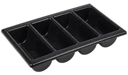 APS Range-couverts GN 1/1, à 4 compartiments, noir