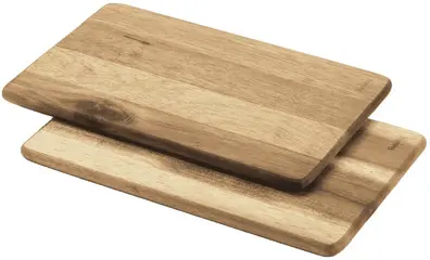 metaltex Planchette, bois d'acacia, rectangulaire, set de 2
