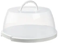 plast team Plat & cloche à gâteau, rond, transparent/blanc