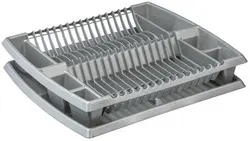 Plast team Égouttoir à vaisselle avec tablette, argent