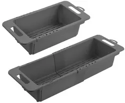 metaltex Égouttoir Drain-Flex, extensible, plastique, gris