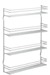 metaltex Étagère à épices Pepito 4, 4 niveaux, argent